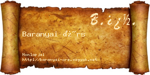 Baranyai Örs névjegykártya