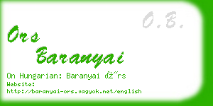 ors baranyai business card